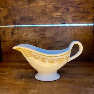 Vintage Sterling China Gravy Boat w/ Gold Design